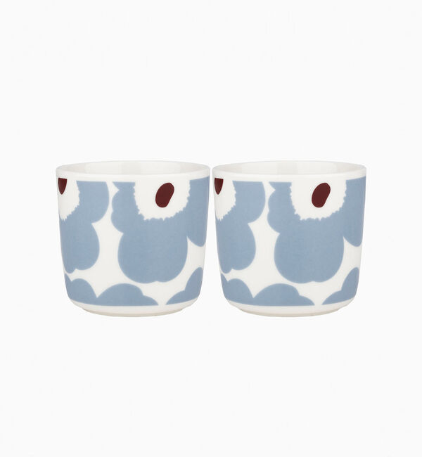Marimekko「Unikko コーヒーカップセット（ハンドルなし） 200ml」|その他|ﾌﾞﾙｰｸﾞﾚｰ&times;ﾎﾜｲﾄ