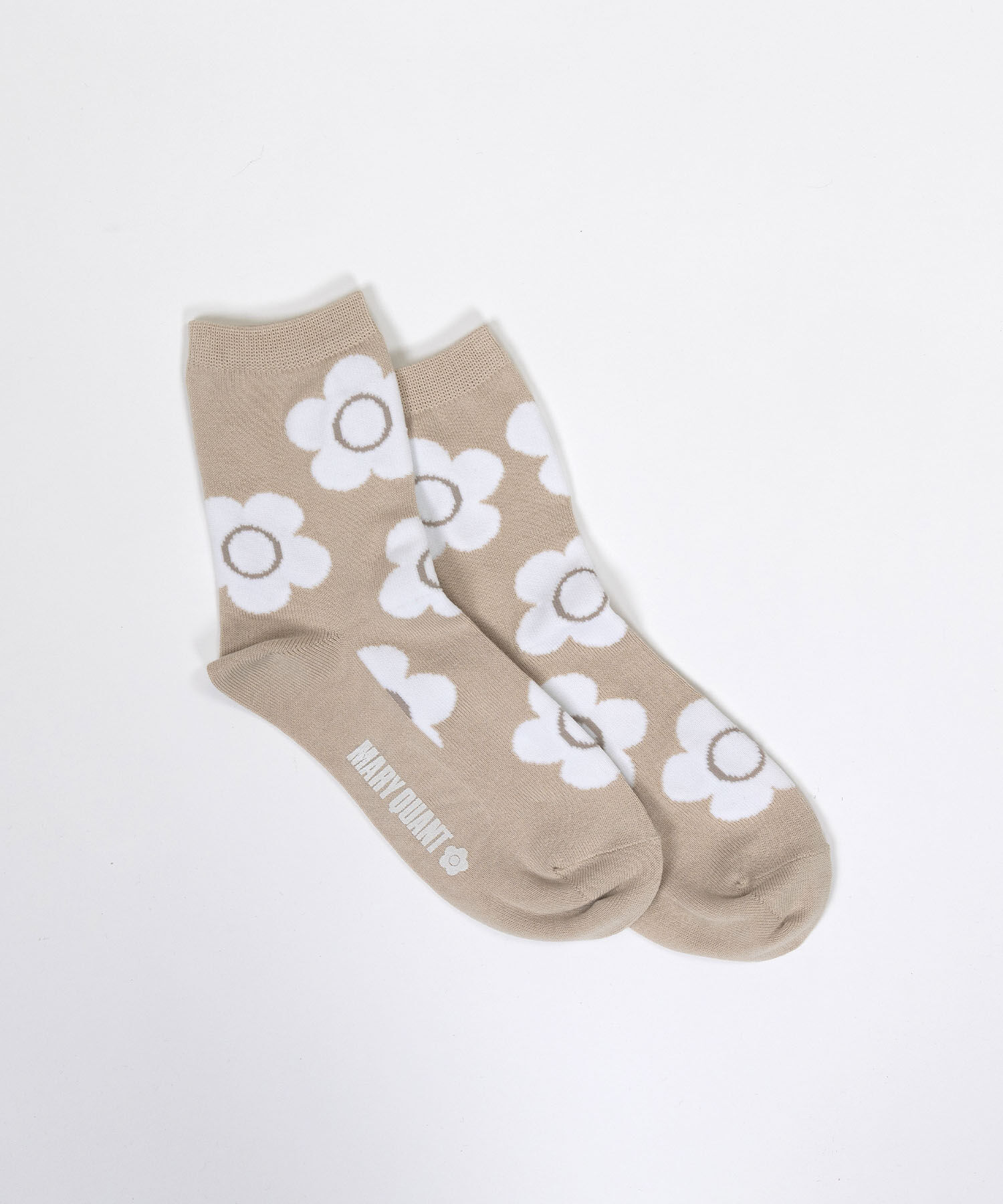 MARY QUANT「ビッグデイジーパターン ソックス」|ソックス|ベージュ