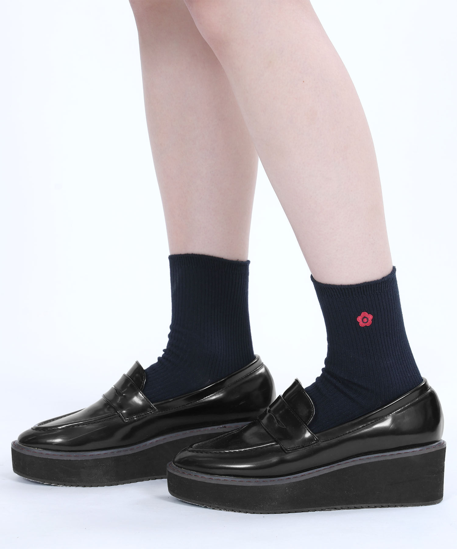 MARY QUANT「ベーシックリブ ソックス」|ソックス|ネイビー