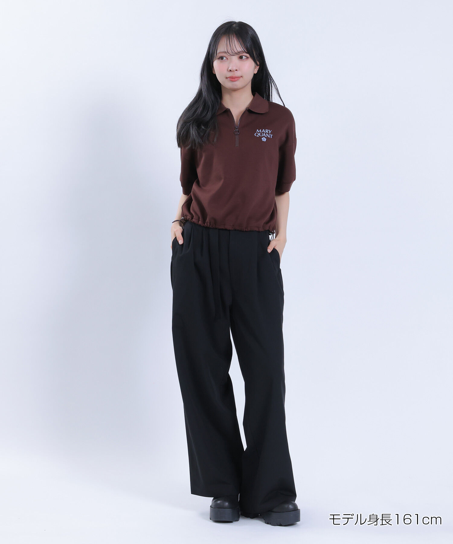 MARY QUANT「タックワイド パンツ」|スラックス|