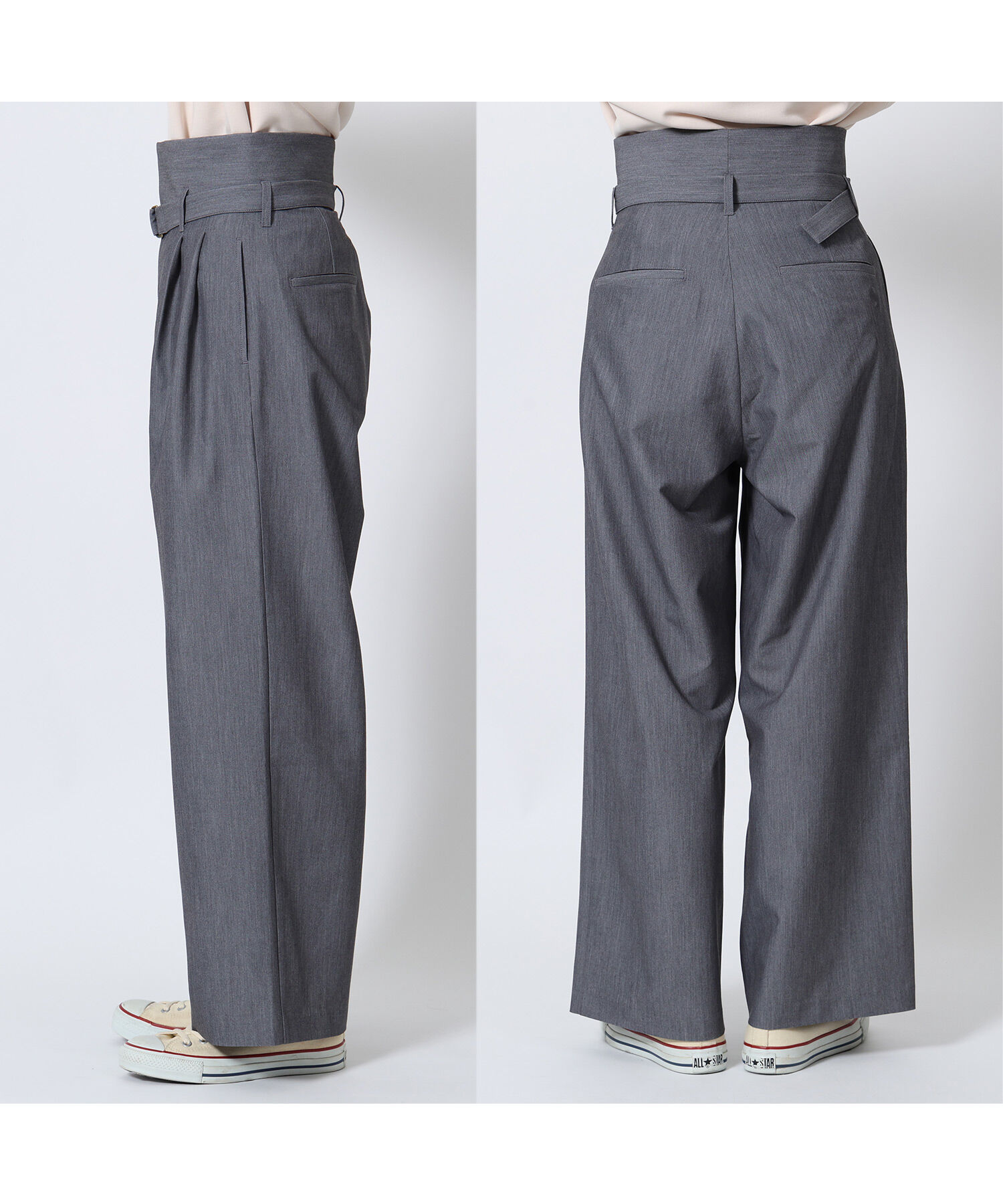 MARY QUANT「タックワイド パンツ」|スラックス|