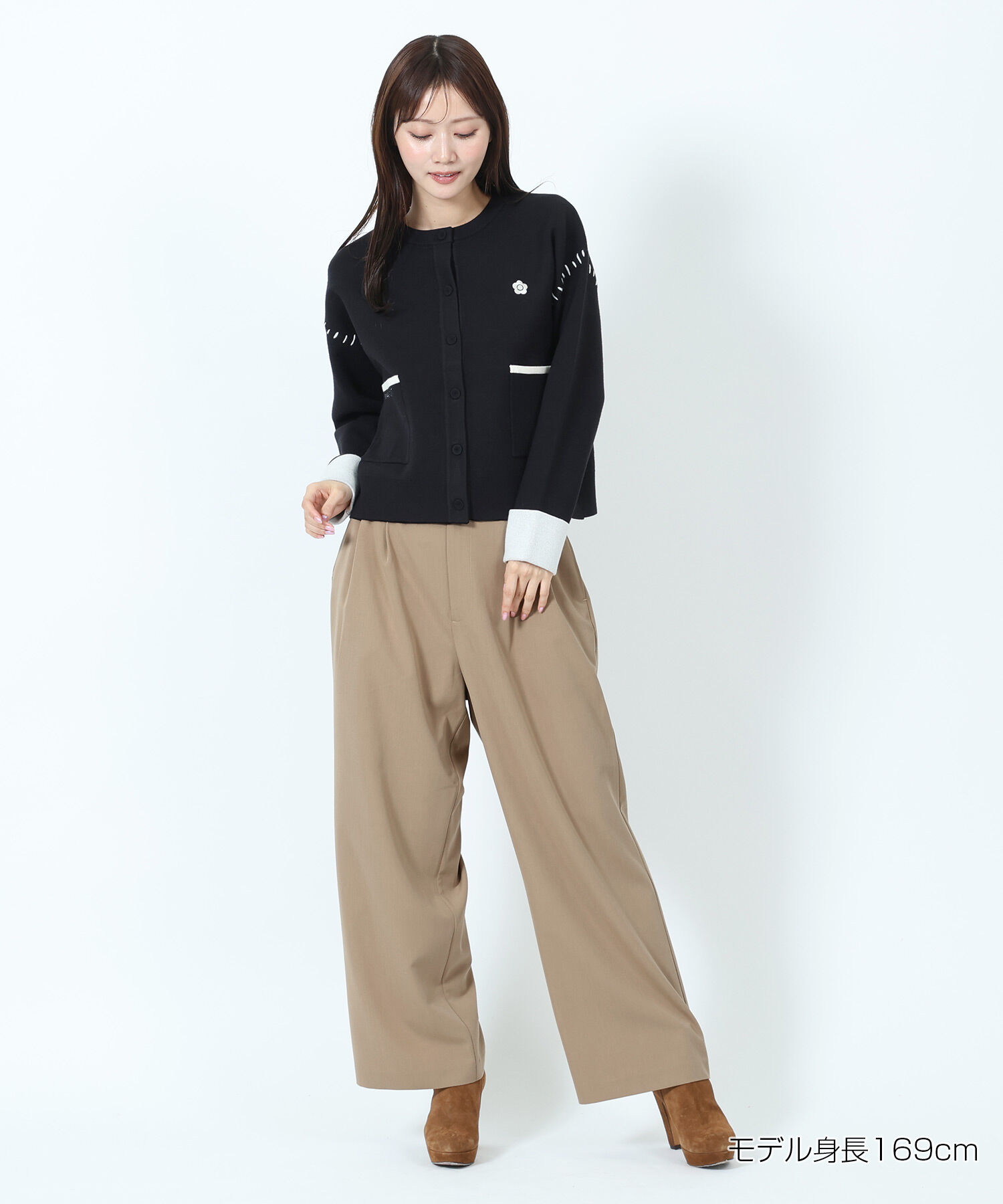 MARY QUANT「タックワイド パンツ」|スラックス|
