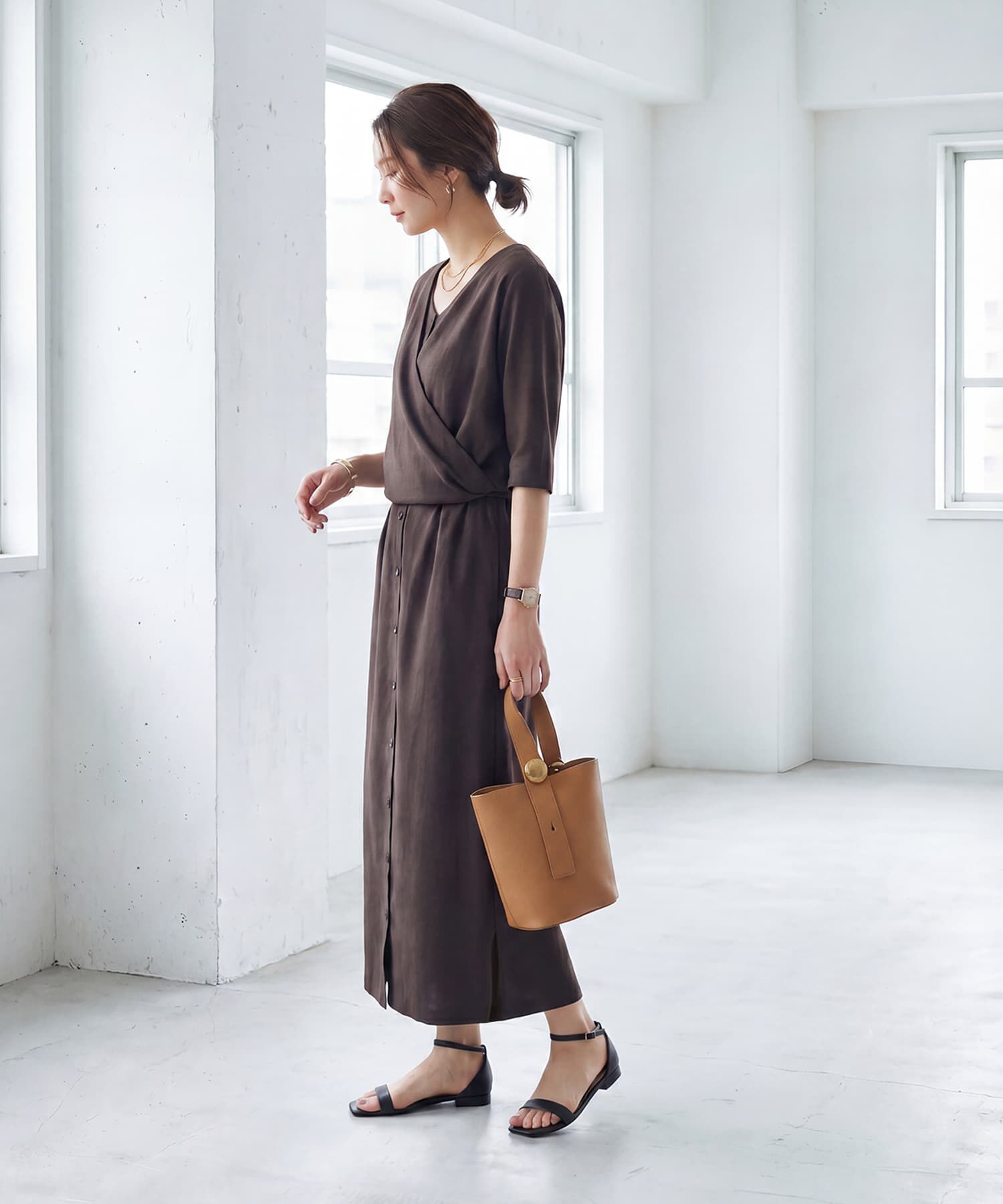 STYLE DELI「【LUXE】カシュクールみたいに結ぶワンピース」|ワンピース|