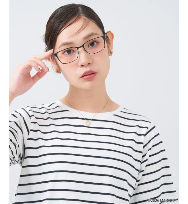  「Zoff MARVEL COLLECTION ウェリントン型 メガネ | 軽量 メタル 高級感 ユニセックス レンズ交換券付」|メガネ|