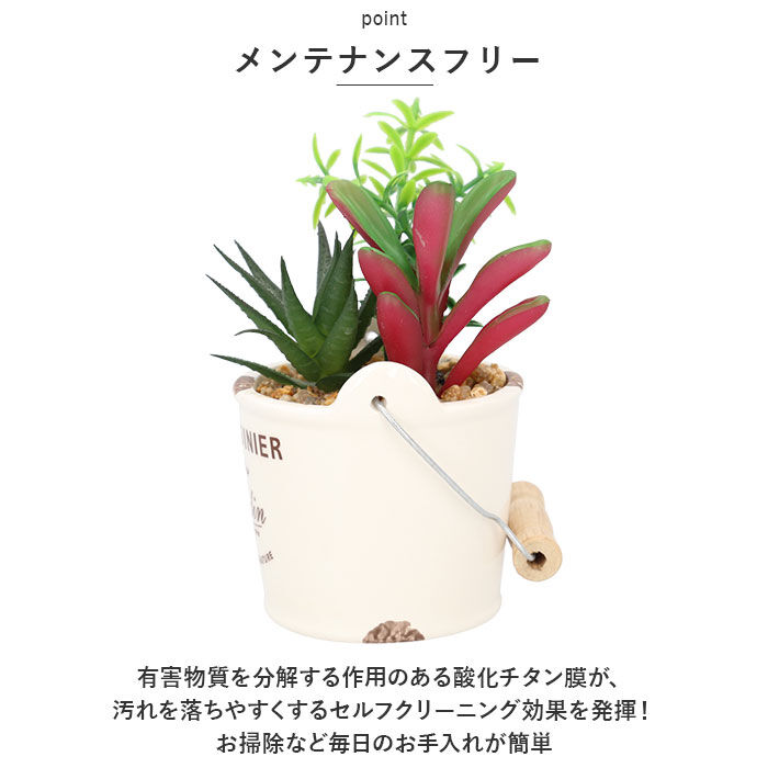 BACKYARD FAMILY「光触媒 観葉植物 卓上 通販 バケツ フェイクグリーン ミニ おしゃれ 造花 ギフト プチギフト」|その他|