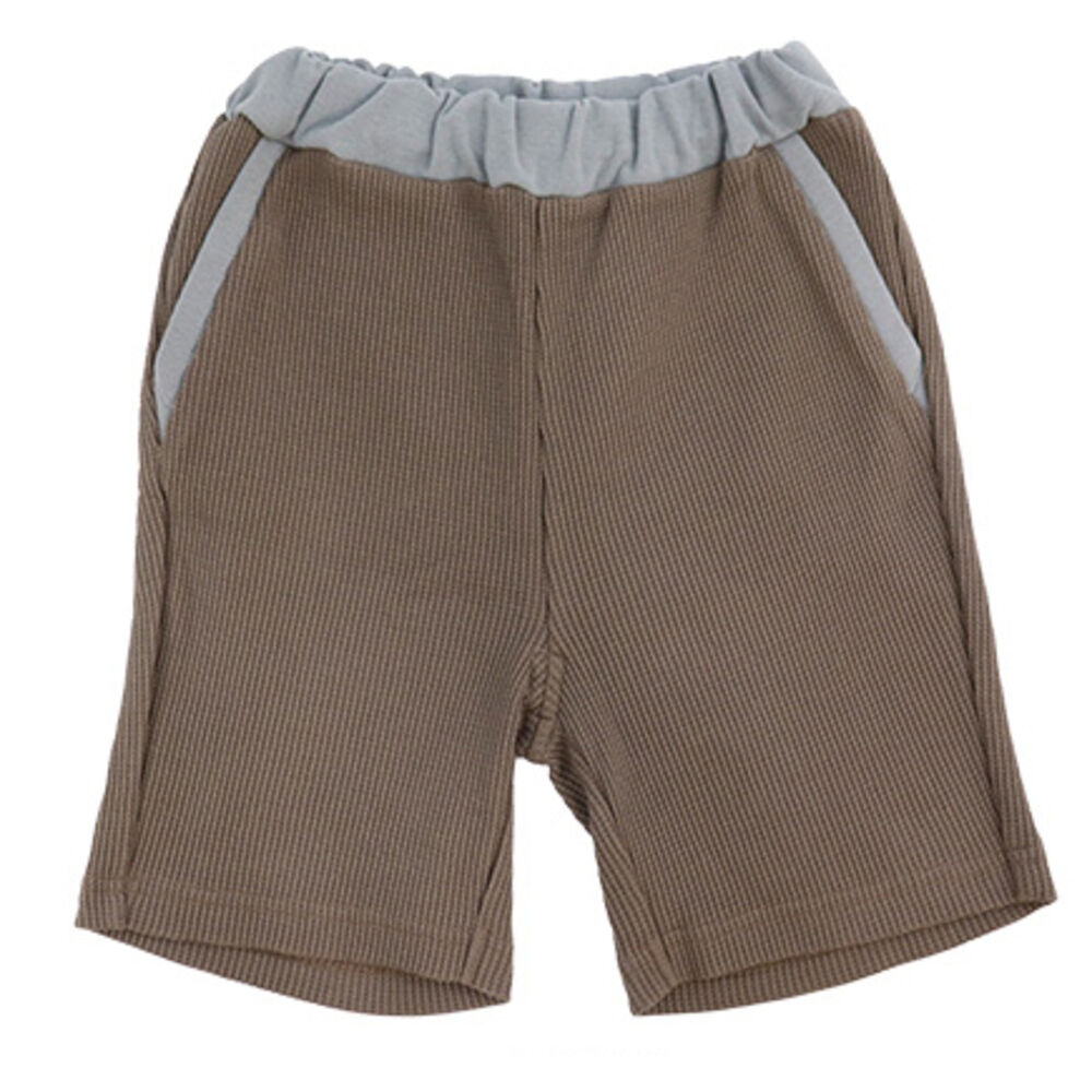 BACKYARD FAMILY「キッズ ハーフパンツ 男の子 通販 ショートパンツ 半ズボン ワッフル 生地 パンツ 5分丈」|その他|ブラウン1