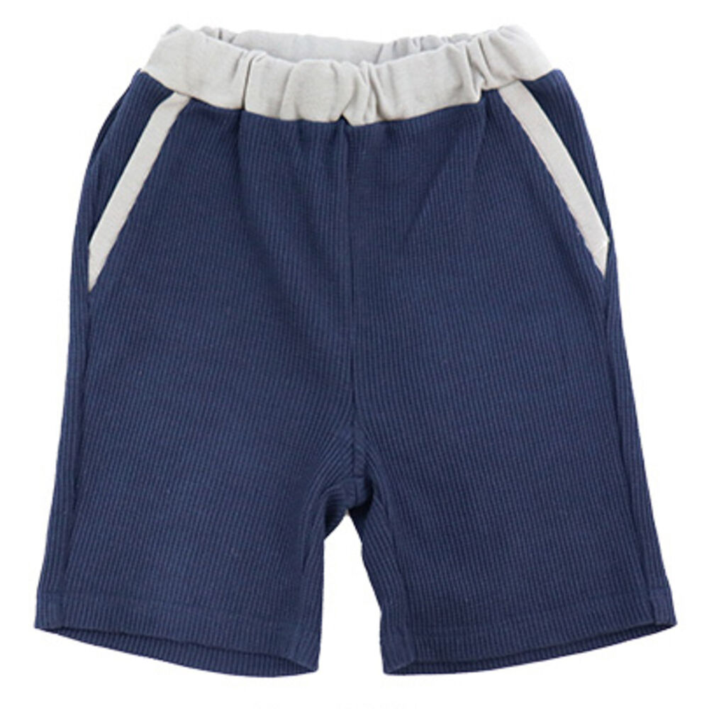 BACKYARD FAMILY「キッズ ハーフパンツ 男の子 通販 ショートパンツ 半ズボン ワッフル 生地 パンツ 5分丈」|その他|ブルー1