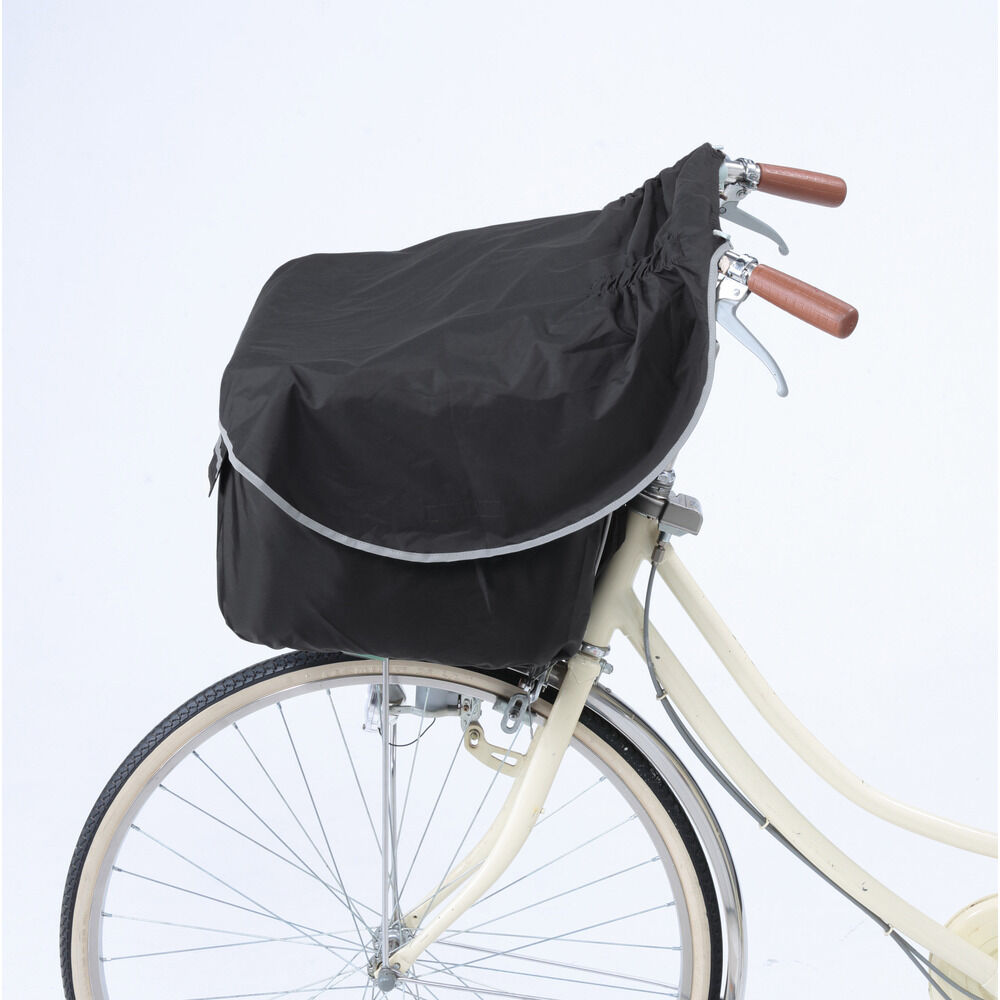 BACKYARD FAMILY「前カゴカバー 自転車 自転車カゴカバー 膝 濡れにくい 通販 ヒザ 前 前かご エプロンタイプ」|その他|ブラック1