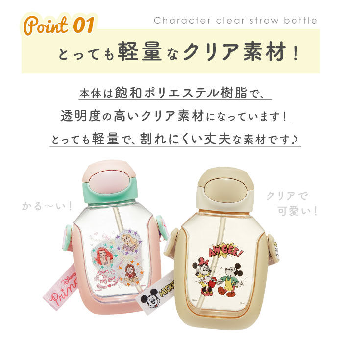 BACKYARD FAMILY「水筒 ストロー 子供 通販 クリアボトル ストローボトル ワンプッシュ 約 500ml 530ml」|食器・キッチングッズ|