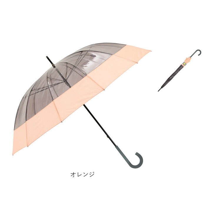 BACKYARD FAMILY「長傘 12本骨 クリア 60cm 通販 雨傘 アンブレラ ビニール傘 軽量 軽い 透明」|傘|