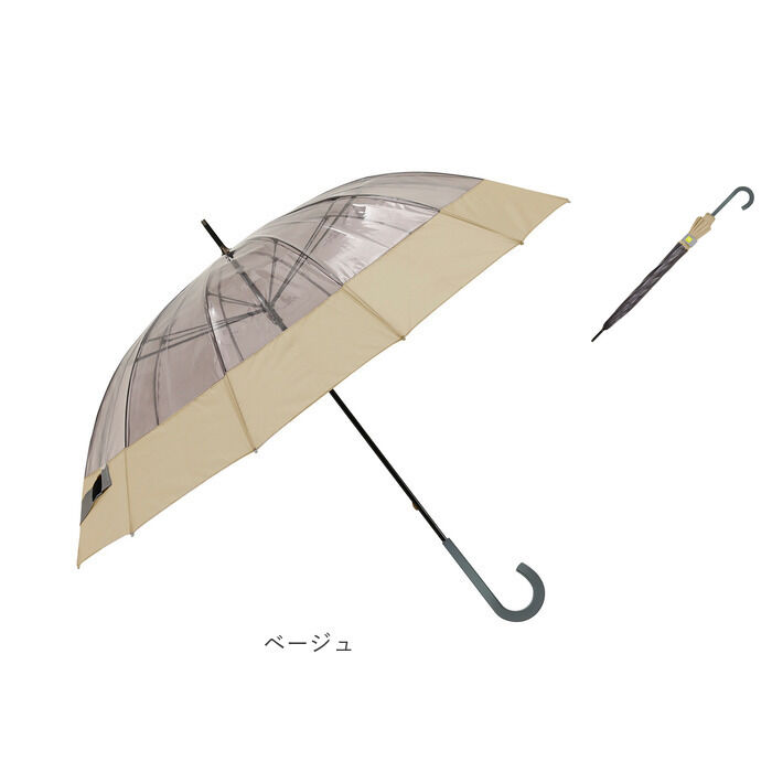 BACKYARD FAMILY「長傘 12本骨 クリア 60cm 通販 雨傘 アンブレラ ビニール傘 軽量 軽い 透明」|傘|