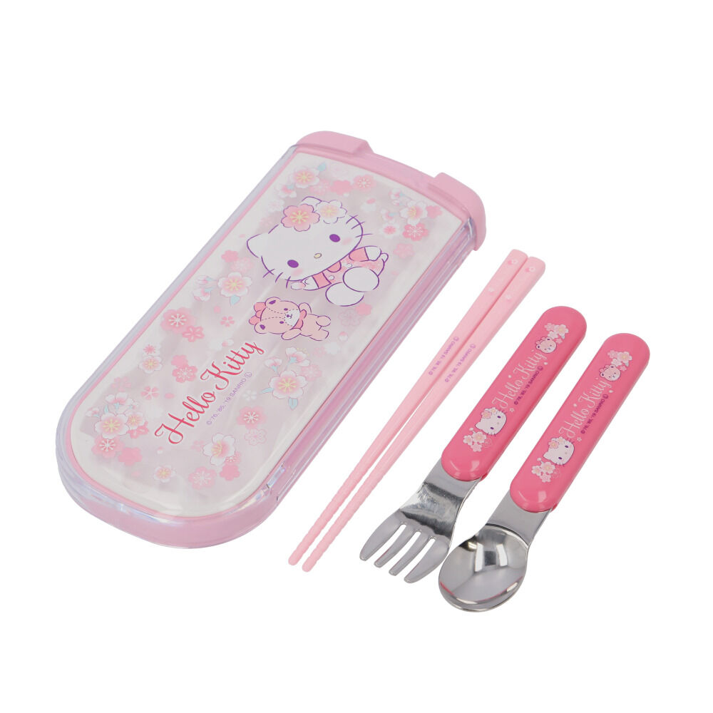 BACKYARD FAMILY「トリオセット キャラクター 通販 男の子 女の子 弁当用 箸 スプーン フォーク 子供 食洗機対応」|食器・キッチングッズ|ピンク2