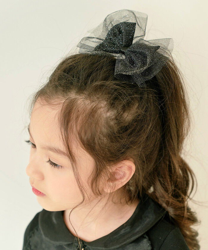 BACKYARD FAMILY「キッズ ヘアゴム リボン 通販 キラキラ 58212201 シャンテきらきらリボンヘアゴム 大きめ」|ヘアゴム・シュシュ|