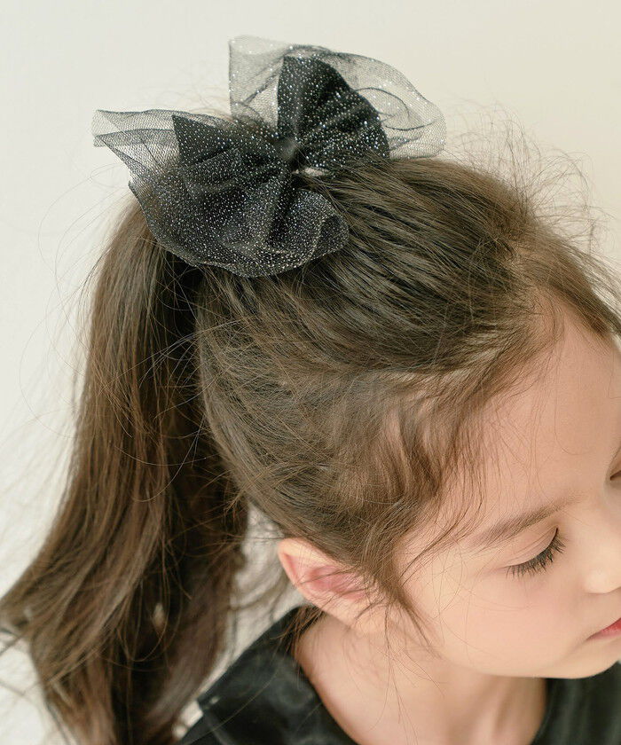 BACKYARD FAMILY「キッズ ヘアゴム リボン 通販 キラキラ 58212201 シャンテきらきらリボンヘアゴム 大きめ」|ヘアゴム・シュシュ|