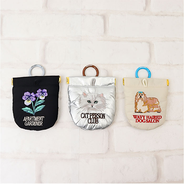 BACKYARD FAMILY「POY ゴミ箱 ポーチ 通販 携帯用ゴミ箱 ミニ ゴミ入れ 刺繍 携帯ゴミ箱 エチケットポーチ」|その他|