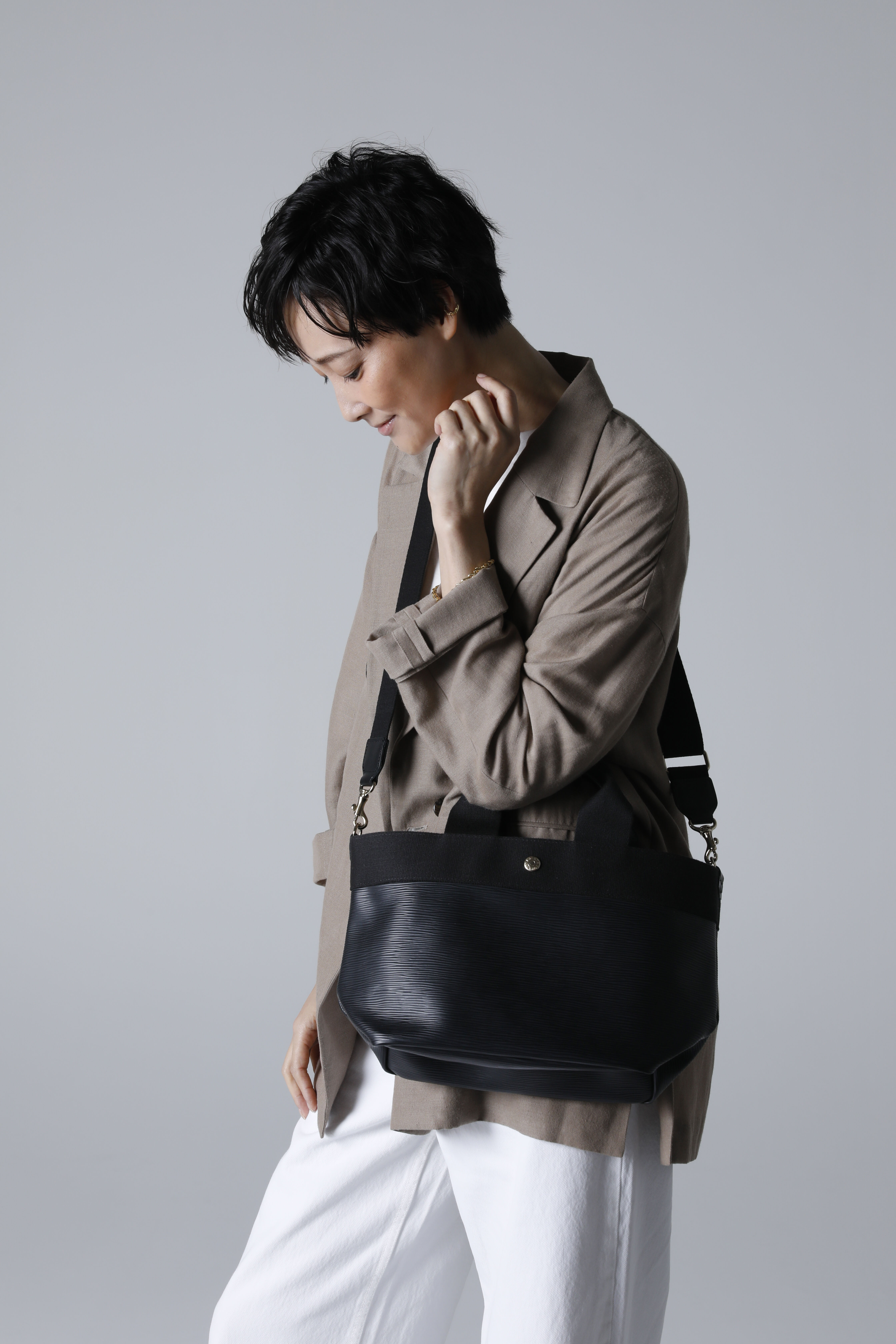 TOPKAPI BREATH「【人気色が限定復活！】【Breath TOPKAPI】RIPPLE リプル トート バッグ M（ショルダー付き）」|トートバッグ|ブラック