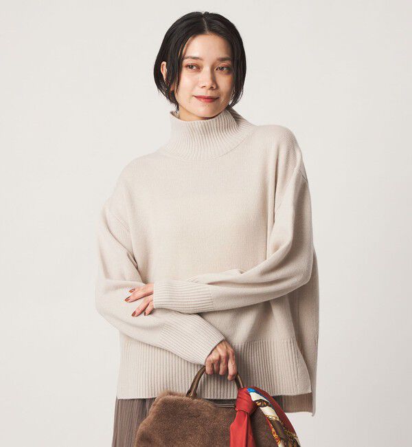 UNITED ARROWS green label relaxing「［size SHORTあり］SERENITY ハイネック プルオーバー ニット」|ニット・セーター|NATURAL