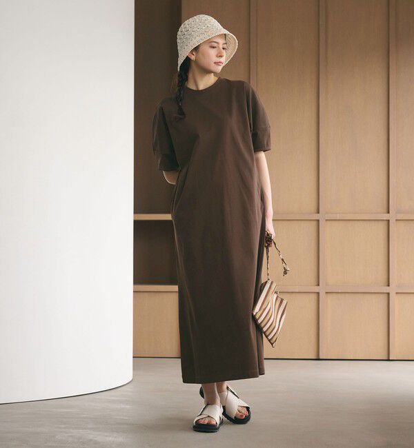 BEAUTY&YOUTH UNITED ARROWS「【WEB限定 Wardrobe DAILY MINIMAL】パフスリーブ カットワンピース UVカット 接触冷感」|ワンピース|DK.BROWN