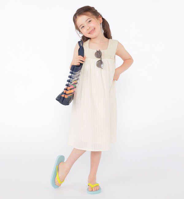 SHIPS KIDS「SHIPS KIDS:100～130cm / クロシェ ノースリーブ ワンピース」|ワンピース|