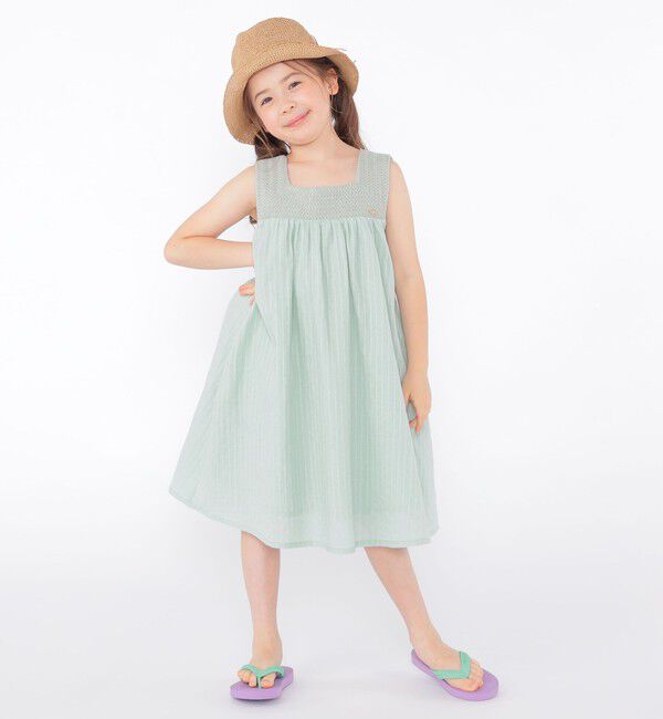 SHIPS KIDS「SHIPS KIDS:100～130cm / クロシェ ノースリーブ ワンピース」|ワンピース|