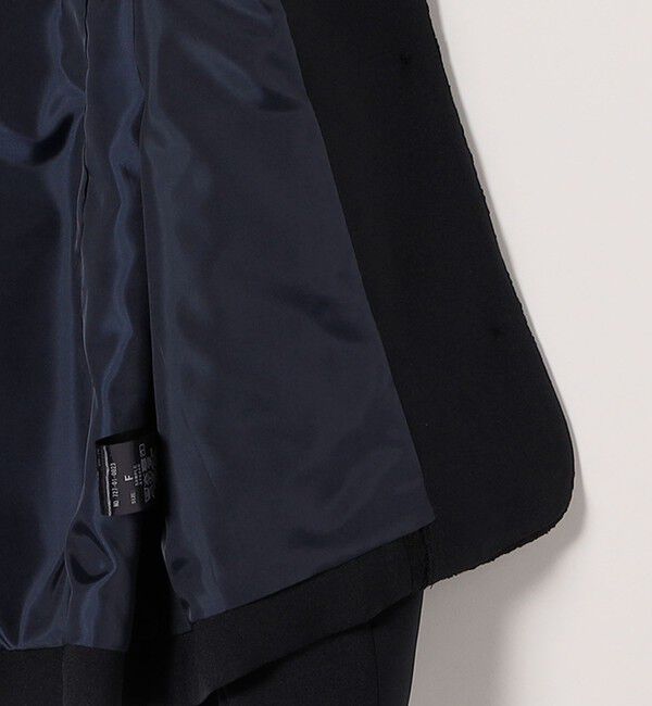 SHIPS any「〈手洗い可能〉ダブルクロス レース 切替 ノーカラー ジャケット［NAVY BLUE］」|ノーカラージャケット|