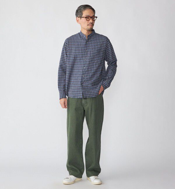 SHIPS「SHIPS: 〈MADE IN JAPAN〉エアー サッカー リラックス バンドカラー シャツ」|シャツ・ブラウス|