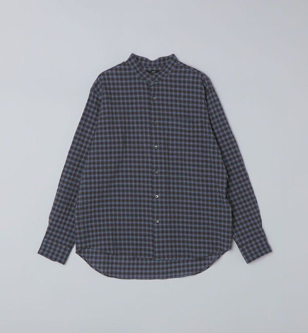 SHIPS「SHIPS: 〈MADE IN JAPAN〉エアー サッカー リラックス バンドカラー シャツ」|シャツ・ブラウス|