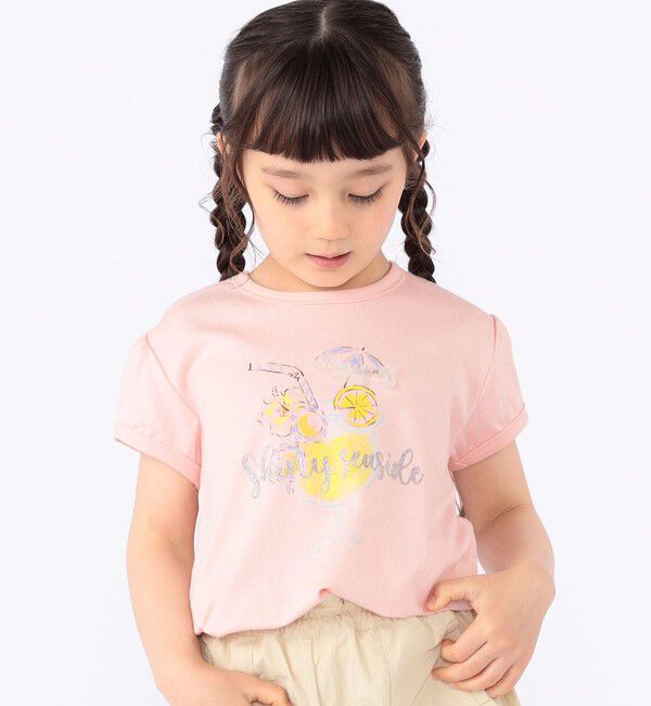 SHIPS KIDS「SHIPS KIDS:100～130cm / サマー モチーフ 半袖 Tシャツ」|Tシャツ・カットソー|ピンク