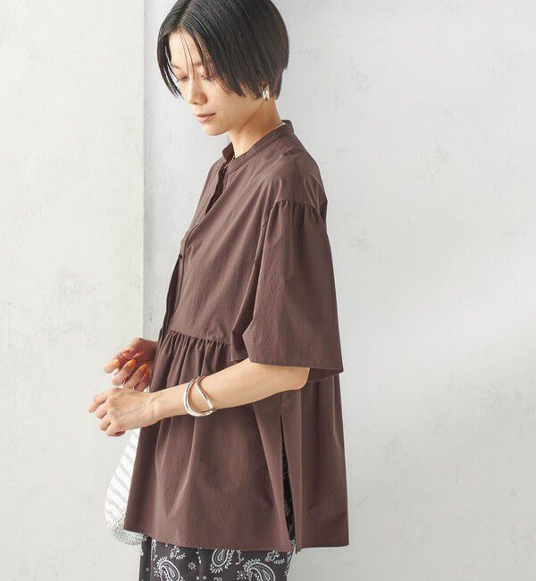 SHIPS for women「〈接触冷感 / 撥水加工〉TEXBRID(R) タフタ ショート スリーブ 羽織 シャツ」|シャツ・ブラウス|