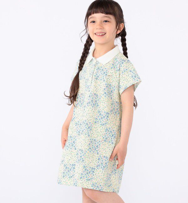 SHIPS KIDS「SHIPS KIDS:100～130cm / フラワー ポロシャツ ワンピース」|ワンピース|