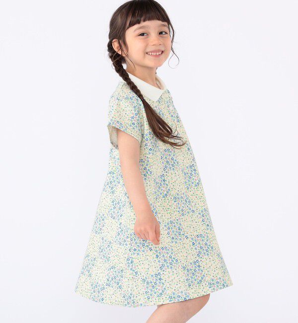 SHIPS KIDS「SHIPS KIDS:100～130cm / フラワー ポロシャツ ワンピース」|ワンピース|