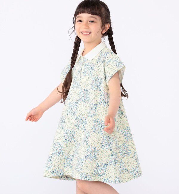 SHIPS KIDS「SHIPS KIDS:100～130cm / フラワー ポロシャツ ワンピース」|ワンピース|