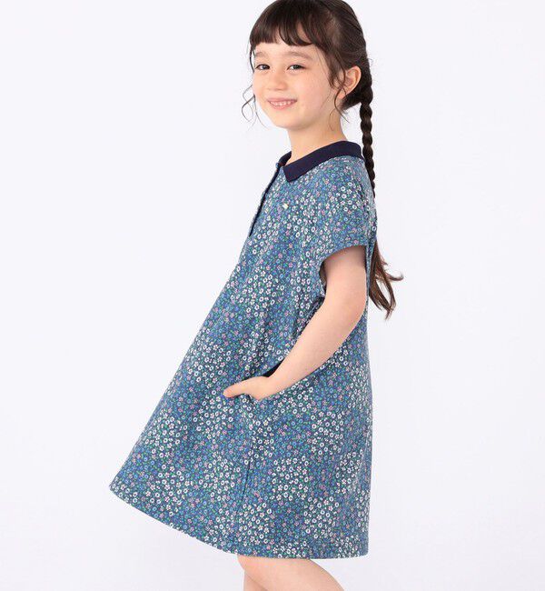 SHIPS KIDS「SHIPS KIDS:100～130cm / フラワー ポロシャツ ワンピース」|ワンピース|