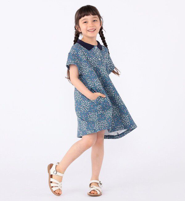 SHIPS KIDS「SHIPS KIDS:100～130cm / フラワー ポロシャツ ワンピース」|ワンピース|