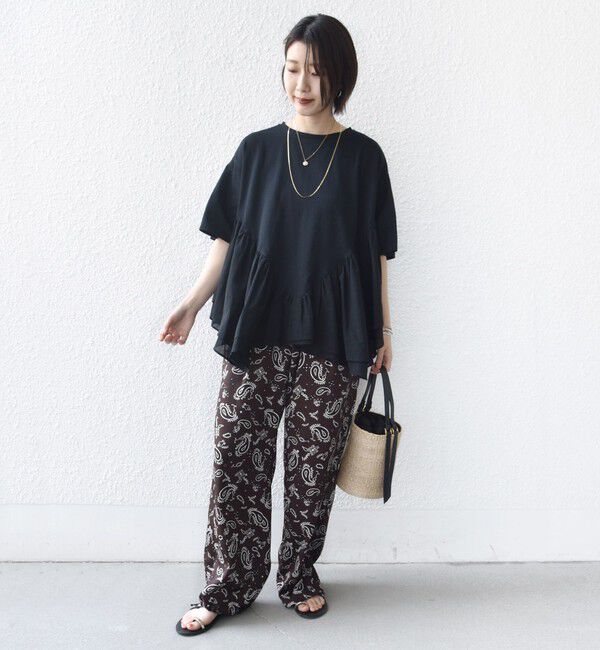 SHIPS for women「【WEB限定】〈手洗い可能〉ランダム ギャザー ドッキング TEE」|Tシャツ・カットソー|