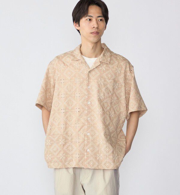 SHIPS「BENCH MARKING SHIRTS: エンブロイダリー オープンカラー シャツ」|シャツ・ブラウス|