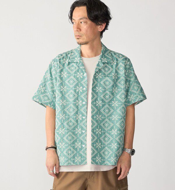 SHIPS「BENCH MARKING SHIRTS: エンブロイダリー オープンカラー シャツ」|シャツ・ブラウス|