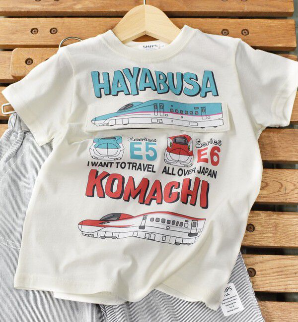 SHIPS Colors 「SHIPS Colors:90～130cm /〈洗濯機可能〉新幹線 プリント Tシャツ◇」|Tシャツ・カットソー|ライトホワイト
