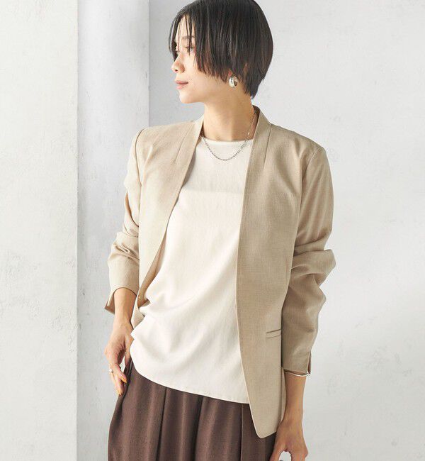 SHIPS for women「〈手洗い可能〉シルキー ツイル ノースリーブ ブラウス」|シャツ・ブラウス|