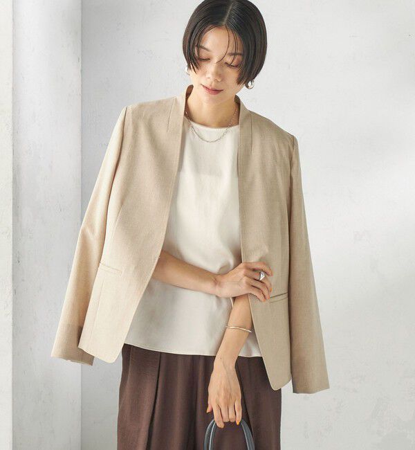 SHIPS for women「〈手洗い可能〉シルキー ツイル ノースリーブ ブラウス」|シャツ・ブラウス|
