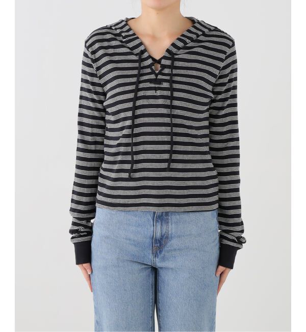 OUTDOOR PRODUCTS Usual Things「miller prib Henley hoodie」|Tシャツ・カットソー|ブラック A