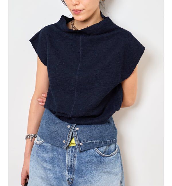  「TWEED CUT STAND NECK TOPS：カットソー」|Tシャツ・カットソー|