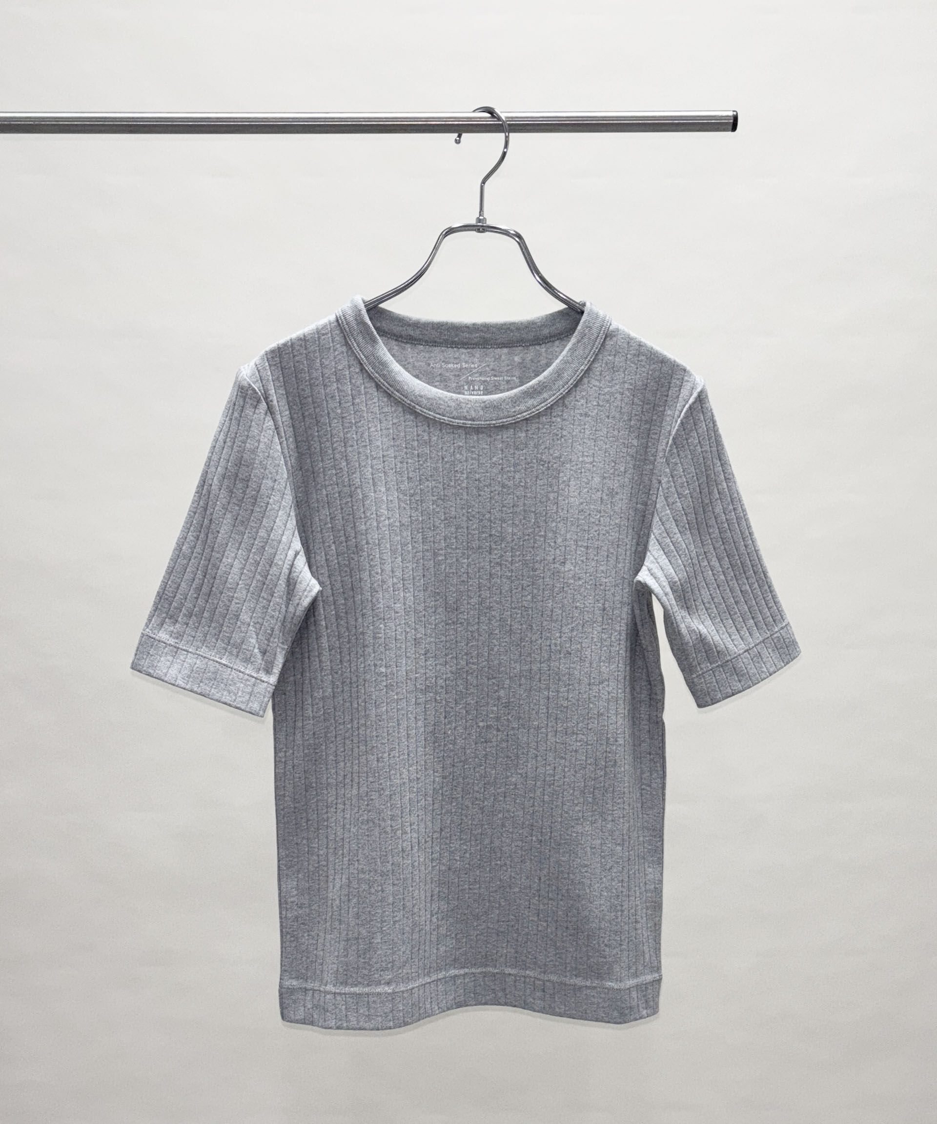 NANO universe「【選べる4色展開！】Anti Soaked(R) 汗染み防止クルーネックリブTシャツ」|Tシャツ・カットソー|