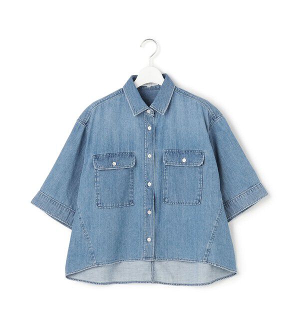 23区「【SLOW/一部店舗限定】LIGHT DENIM クロップド シャツ」|シャツ・ブラウス|
