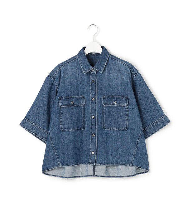 23区「【SLOW/一部店舗限定】LIGHT DENIM クロップド シャツ」|シャツ・ブラウス|