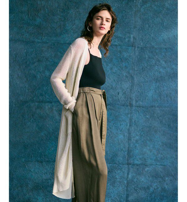 BEIGE,「【洗える】SENNA / インナーカップ付きリブニットキャミソール」|ニット・セーター|