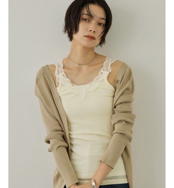 SALON adam et rope'「Hug Wool レースタンクトップ / イージーケア」|タンクトップ|