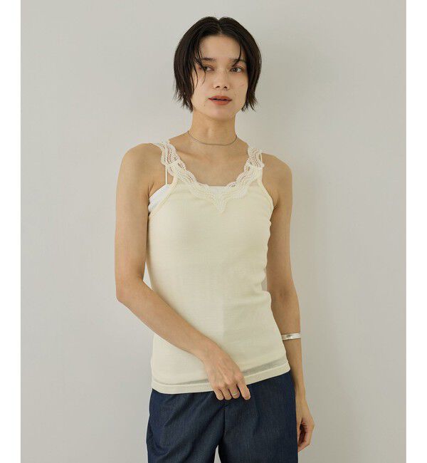 SALON adam et rope'「Hug Wool レースタンクトップ / イージーケア」|タンクトップ|