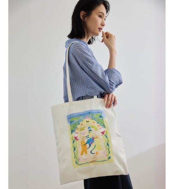 ROPE「【Kei Nagayama for ROPE'】イラスト入りトートバッグ【A4対応】」|トートバッグ|
