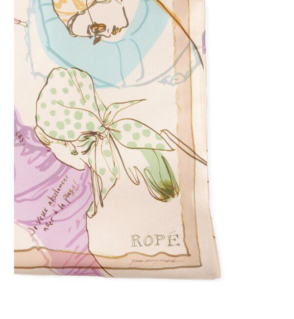 ROPE「【YUKO SAEKI for ROPE&rsquo;・コラボ】スカーフ柄プリント シルクトートバッグ【A4対応】」|トートバッグ|